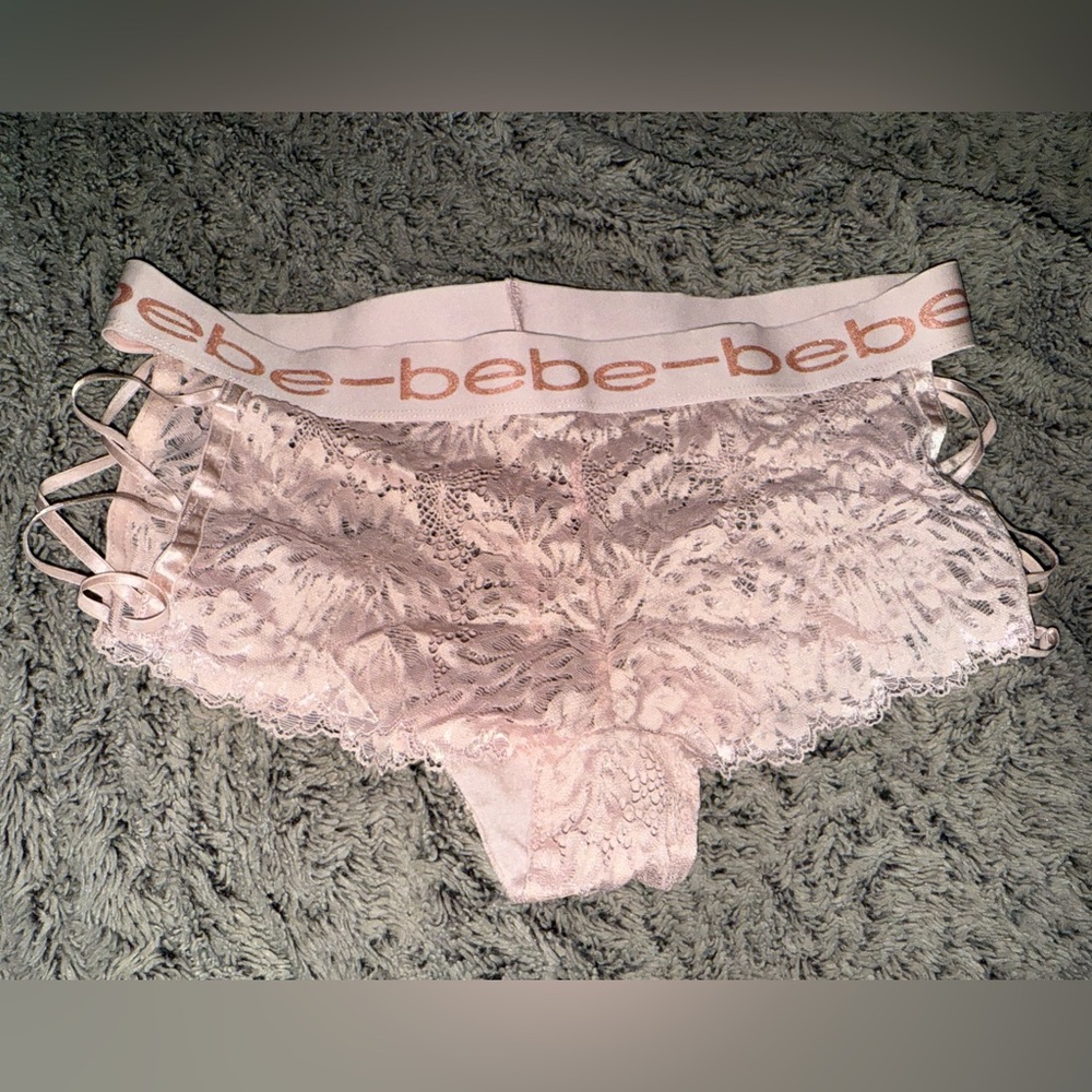 Large BEBE open strapping side lace Panty panties